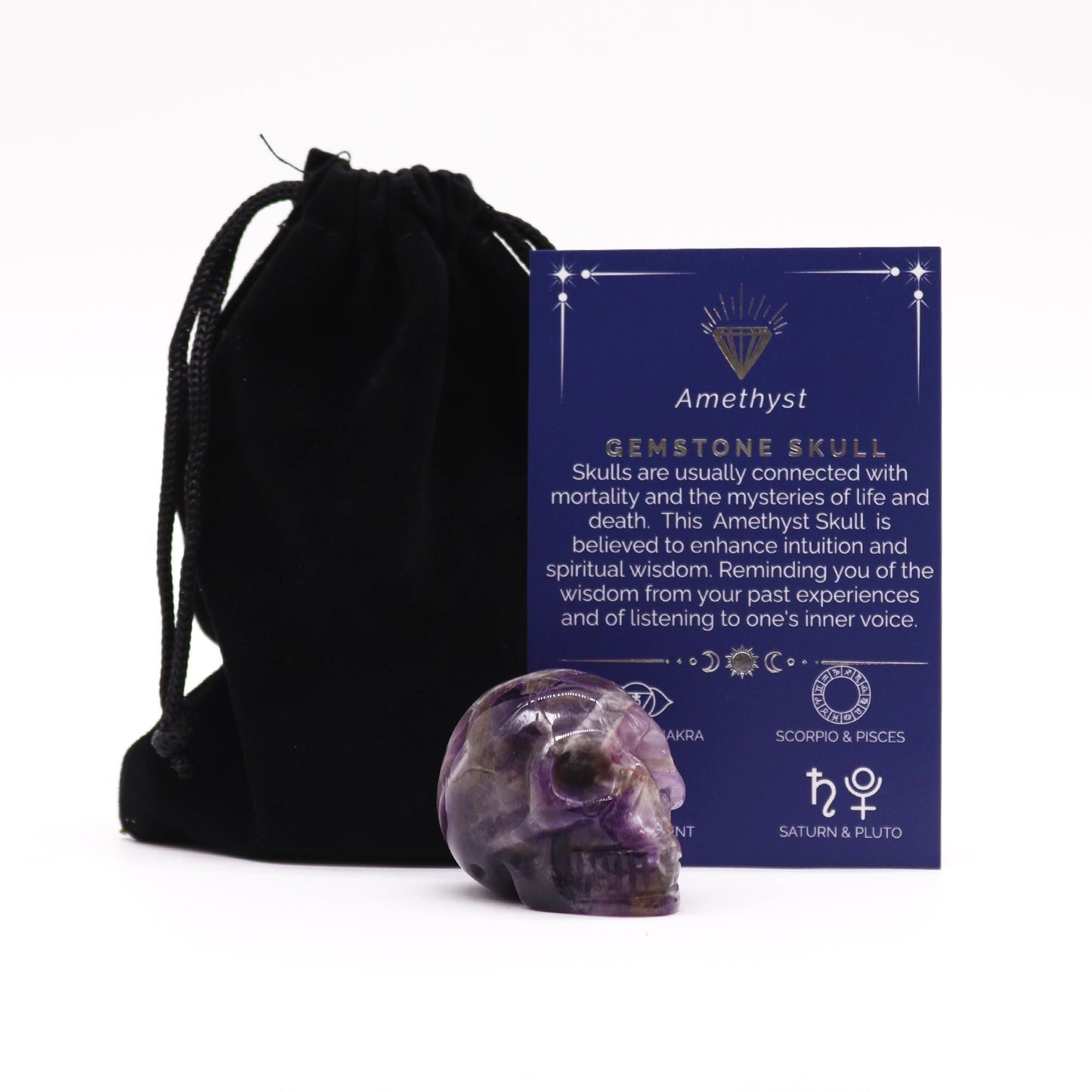 Edelstein Kleiner Totenkopf Amethyst 40x30x28mm