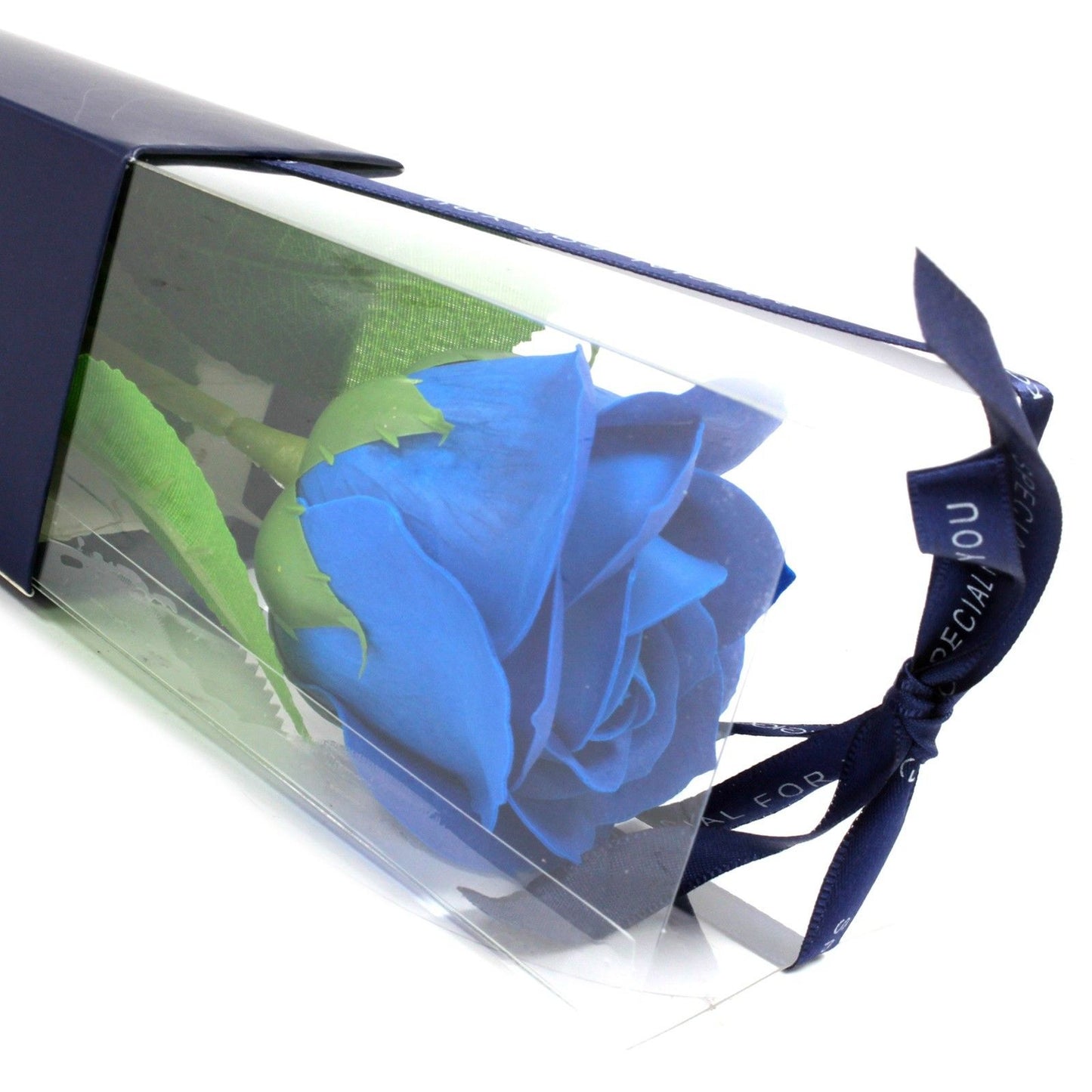 Einzelne Rose - Blaue Rose Seifenblumen