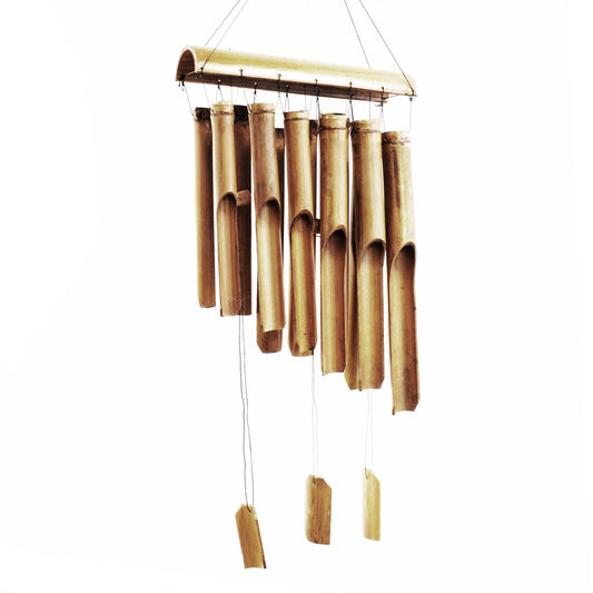 Bambus Windspiel Mit Naturfinish Und 12 Großen Rohren