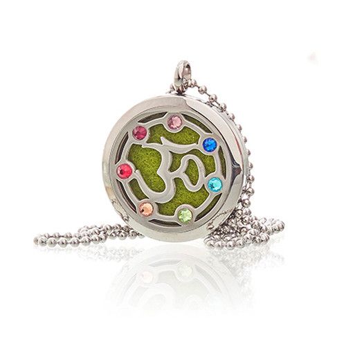 Aromatherapie Schmuck Halskette OM Chakra 30mm