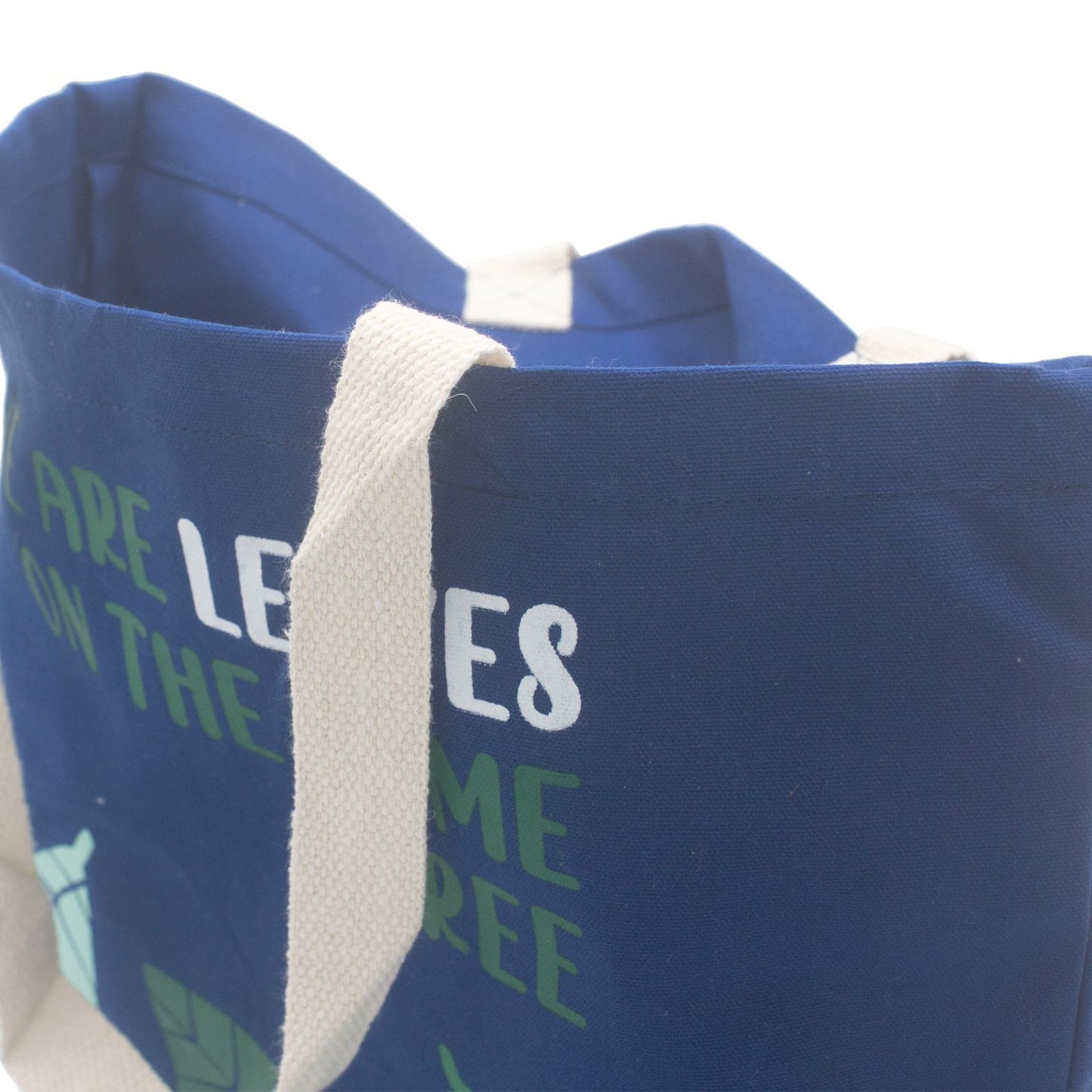 Bedruckte Baumwolltasche - Wir Sind Blätter - Blau