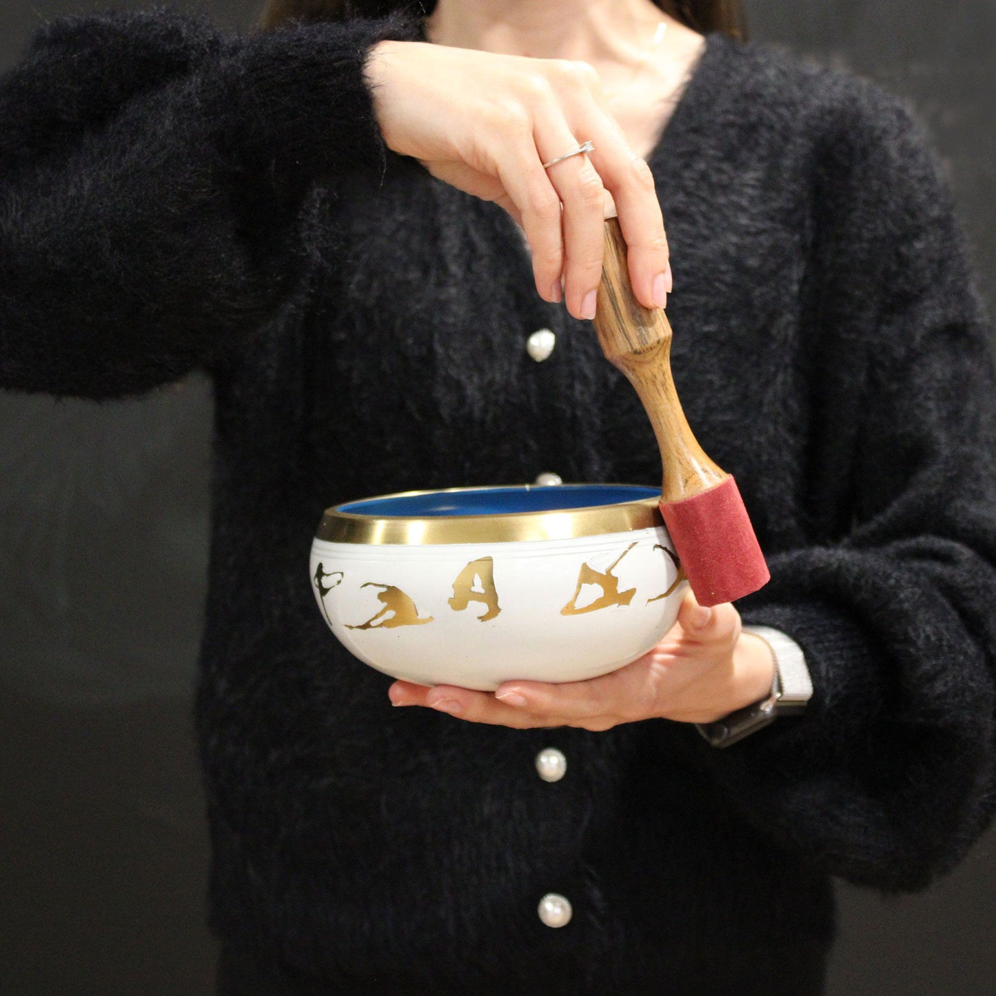 Lrg Yin Und Yang Klangschalen Set Weiß Lila 14cm