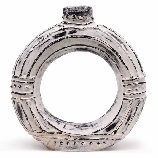 Runder Donutförmiger Vase Creme 30cm