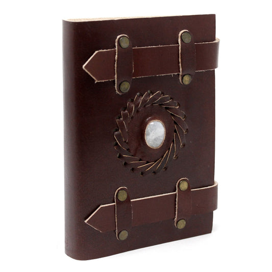 Leder Mondstein Mit Gürteln Notizbuch 15x10 cm