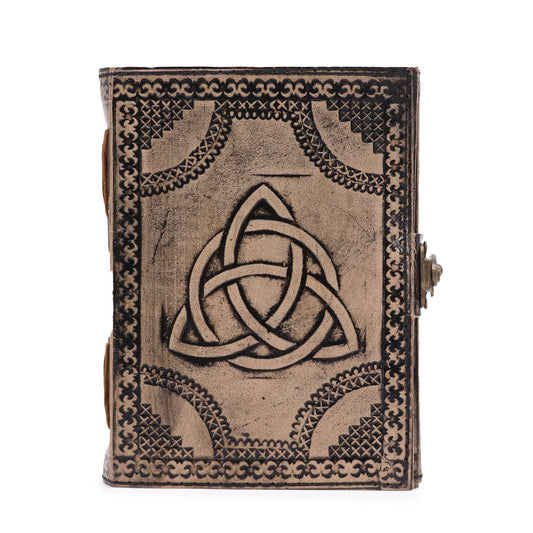 Kreis Triquetra Esoterisches Notizbuch Rot Braun 200 Seiten Stichkante 17.5x12.5x3cm