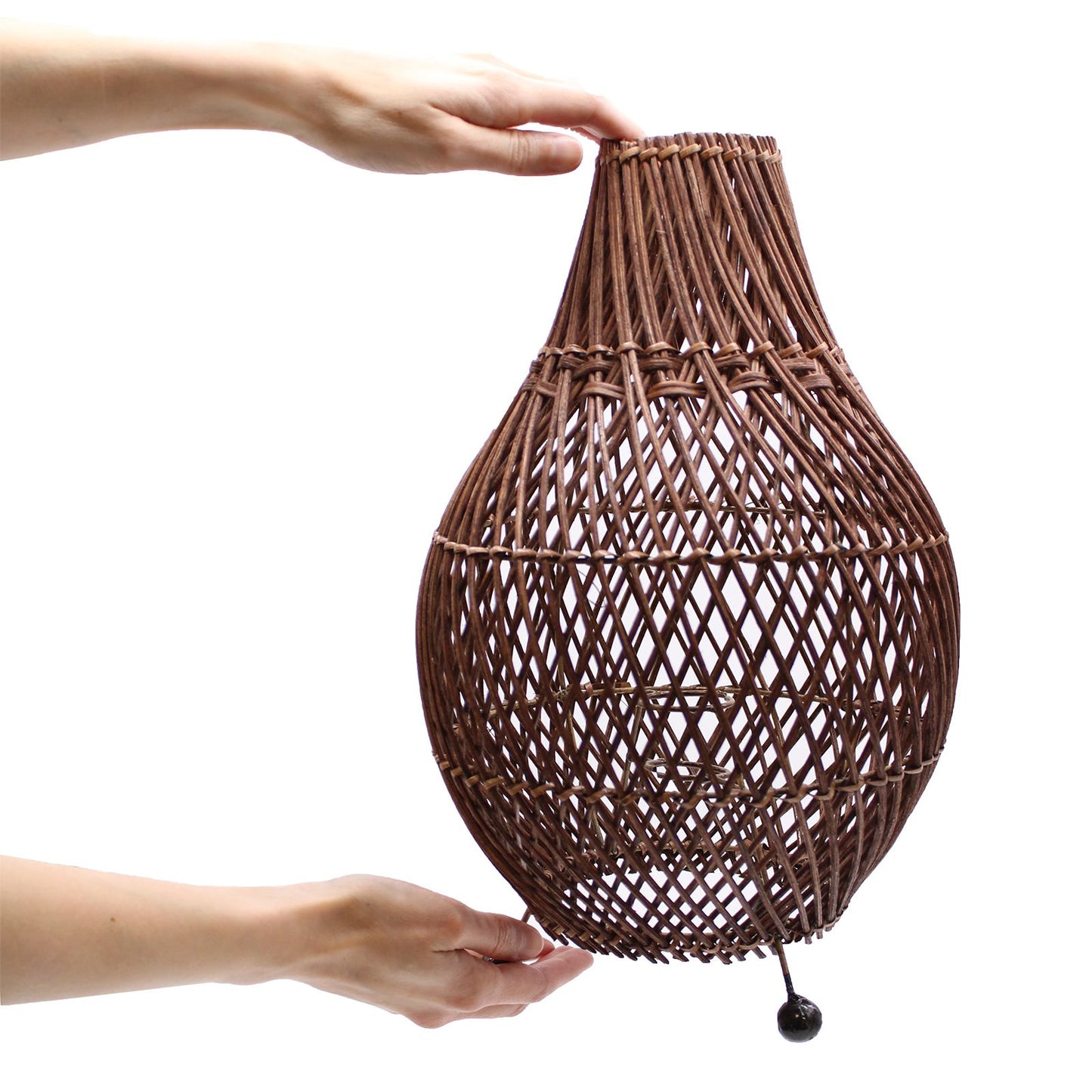 Rattan Tischlampen Dunkelbraun