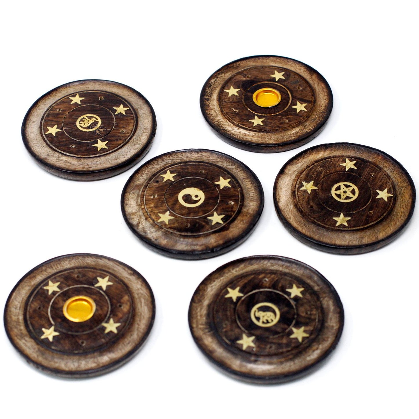 Mango Holzscheibe 10cm für Kegel und Räucherstäbchen