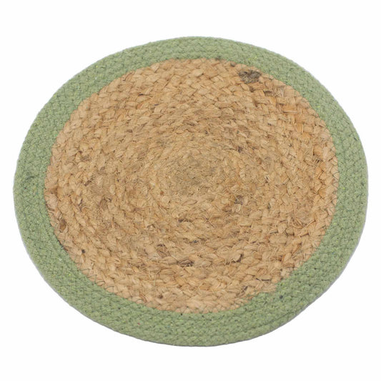 Natur Tischset Jute und Baumwolle 30cm Olivenrand