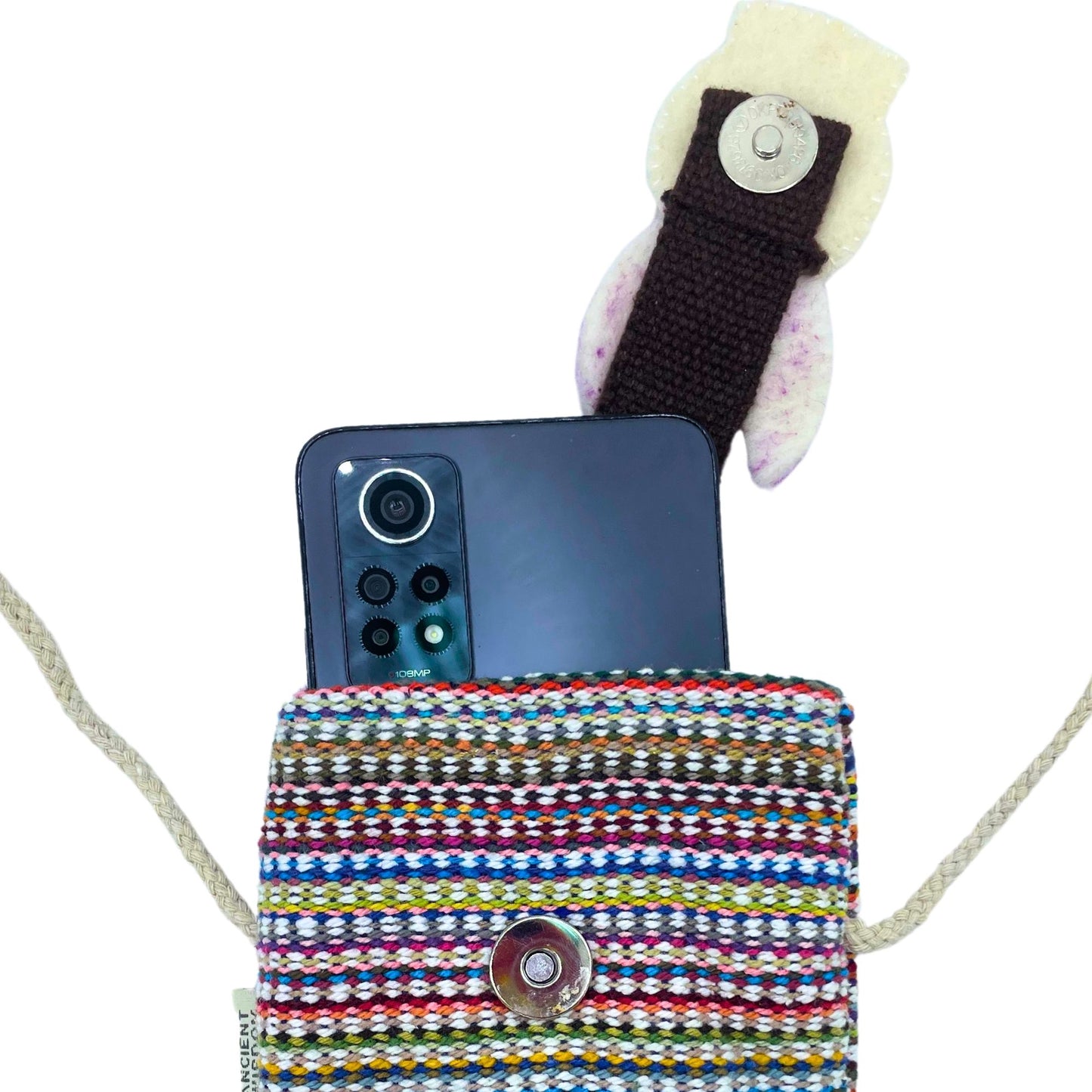 Handyhülle Tasche Streifen Rosa Mit Hasen Dekor