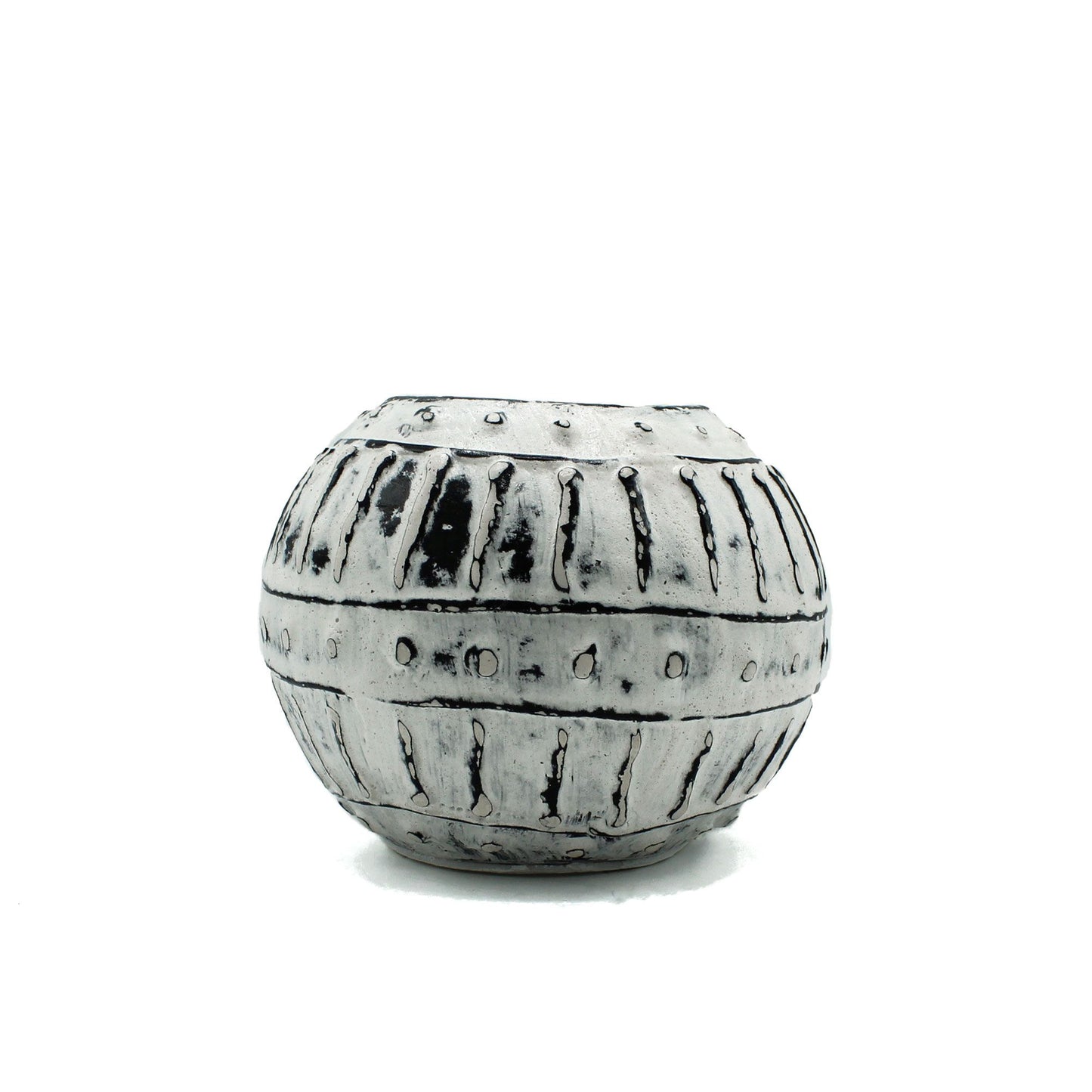 Griechischer Bubble Ton Blumentopf Creme 10cm