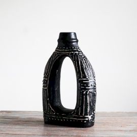 Oval Donut Förmige Vase Schokoladenfarbe 30cm