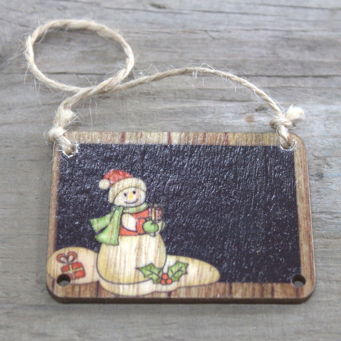 2er Set Weihnachts Holz Dekoration Schneemann