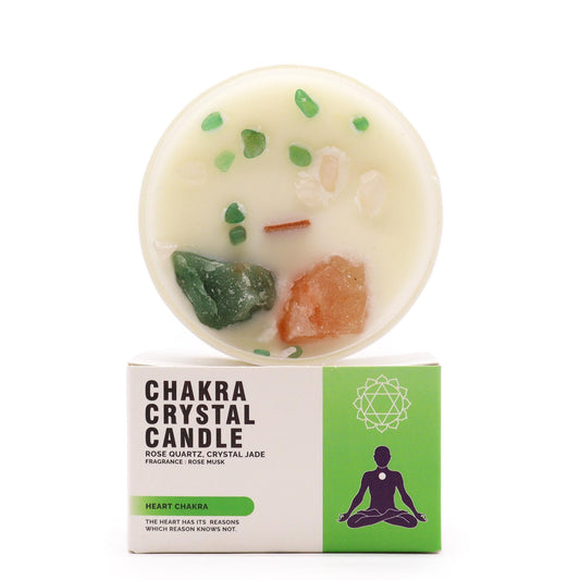 Chakra Kristall Kerzen Herz Chakra