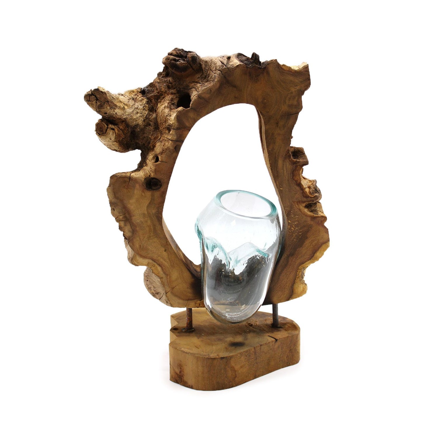 Molton Glas Hängende Kunstvase Auf Holz