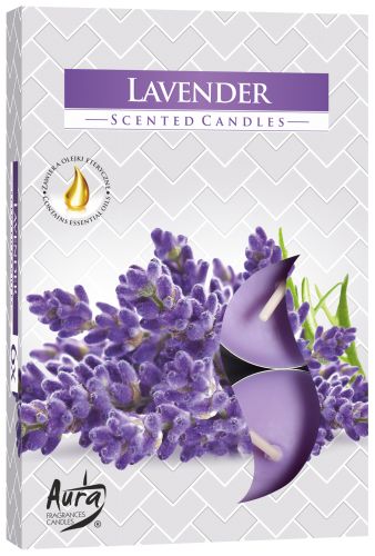 Set Mit 6 Duftteelichtern - Lavendel