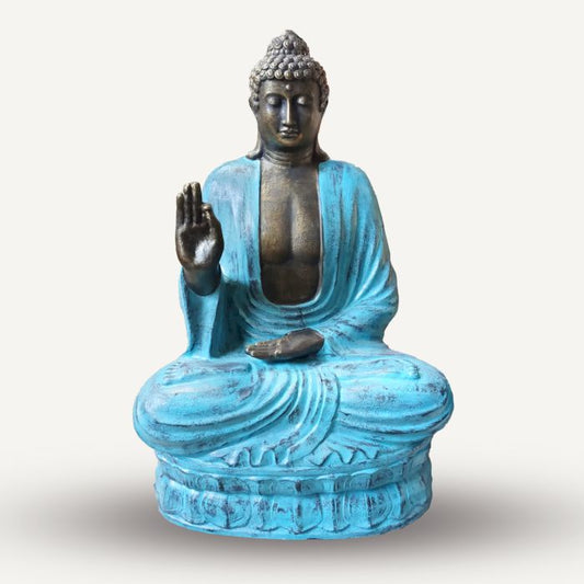 Großer Türkis- und Steinbuddha Lehre auf Lotus - 2m