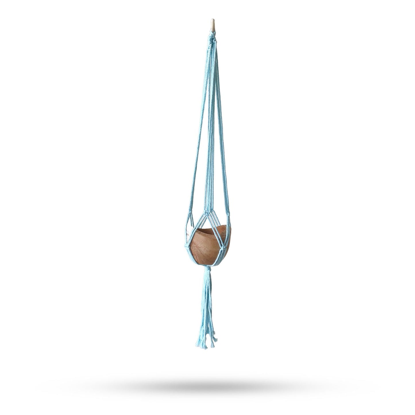 Makramee Blumentopf Halter Klassisch - Pulverblau Mittlerer Topf