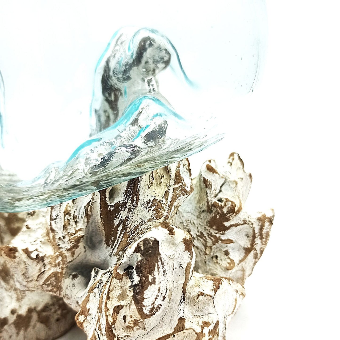 Geschmolzenes Glas Auf Weißgewaschenem Holz - Große Schüssel