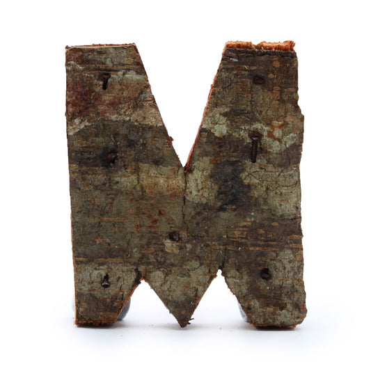 Rustikale Rinde Buchstabe M 7cm