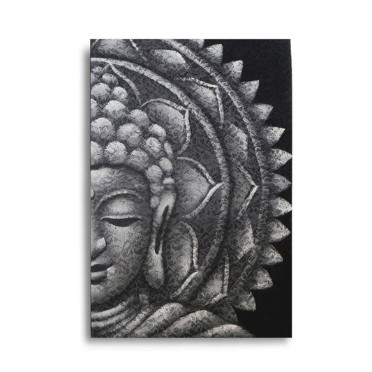 Graue Halb Buddha Mandala 60x80cm