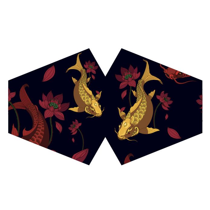 Wiederverwendbare Mode Gesichtsmaske Goldener Fisch Erwachsene