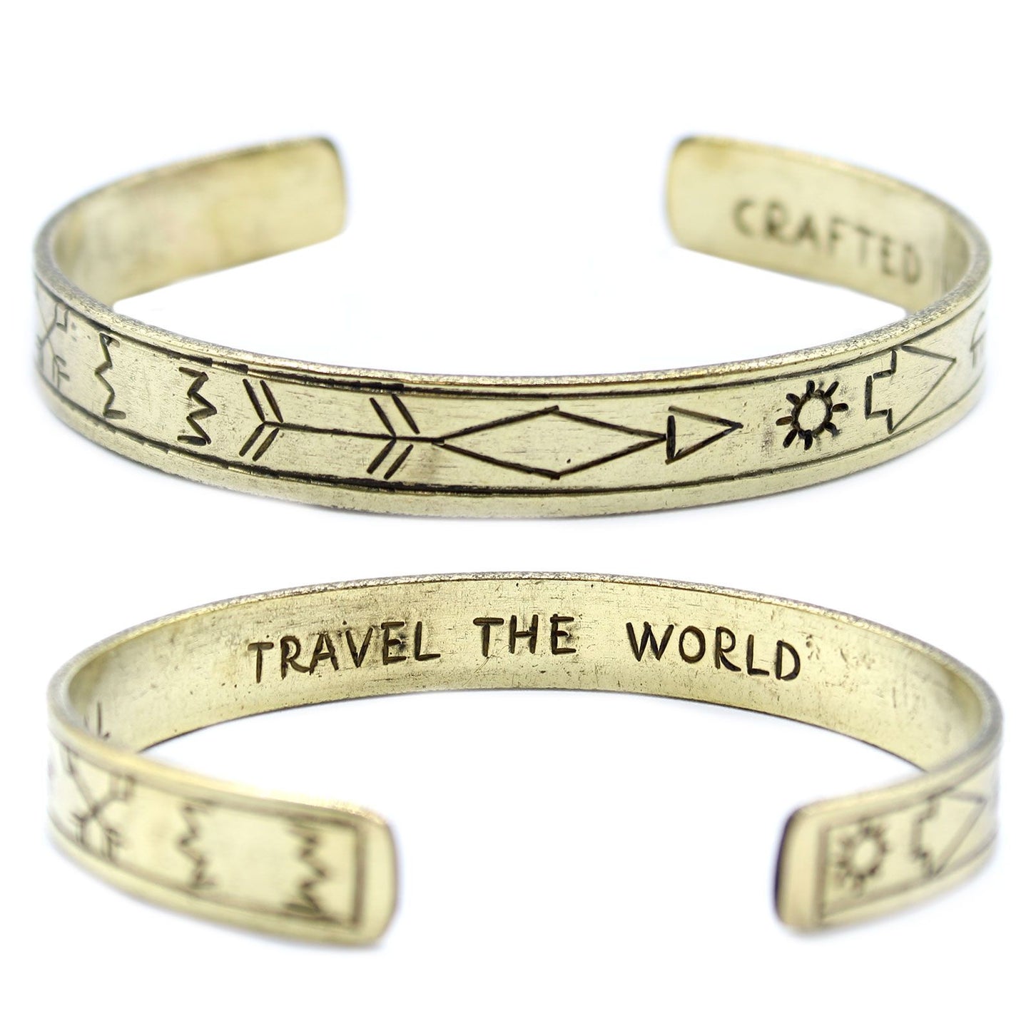 Inspiration Armband - Messing Sonnenaufgang, Galaxie, Sterne, Erde