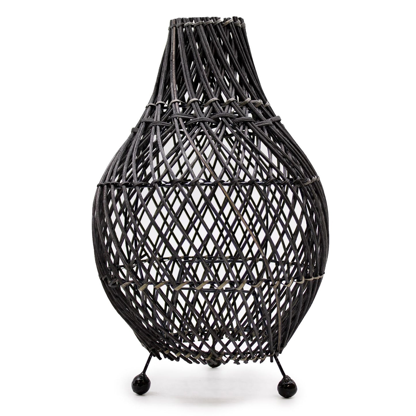 Rattan Tischlampen Schwarz