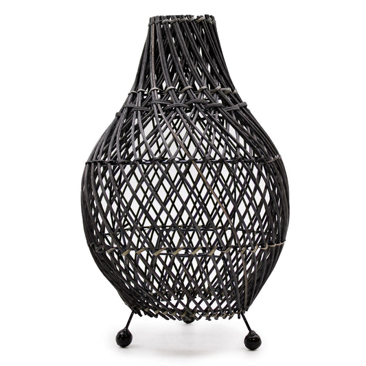 Rattan Tischlampen Schwarz