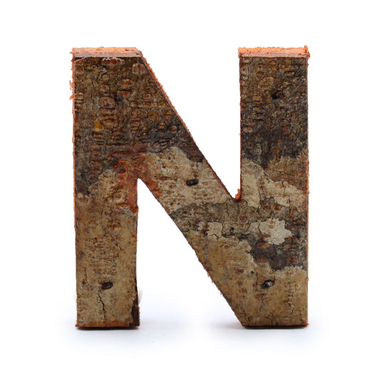 Rustikaler Rinde Buchstabe N 7cm