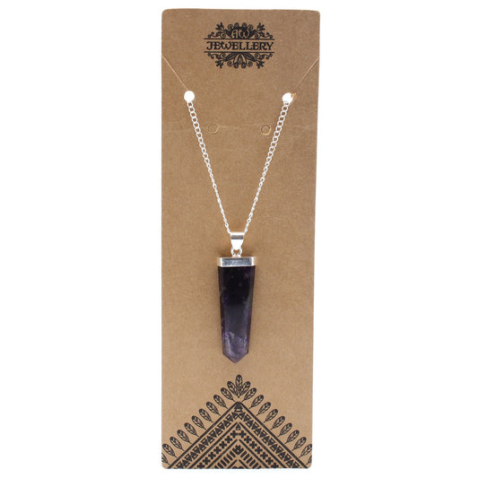 Edelstein Flach Bleistift Anhänger - Amethyst