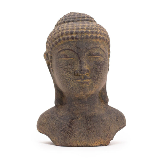 Buddha Kopf Tranquility Grau