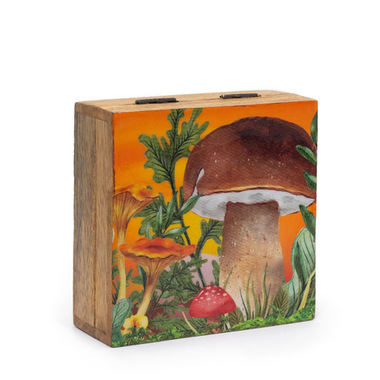 Med Quadrat Box 13.5x13.5x6cm - Pilz Design Maroon