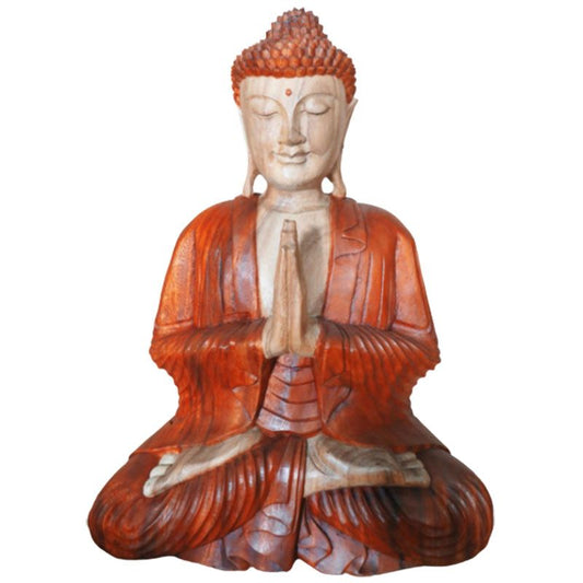 Handgeschnitzte Buddha Statue 60cm Willkommen