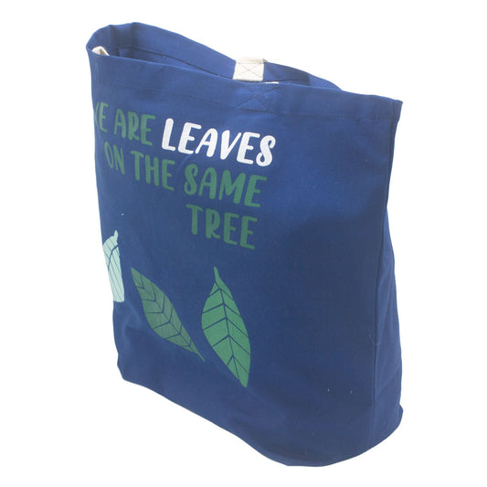 Bedruckte Baumwolltasche - Wir Sind Blätter - Blau