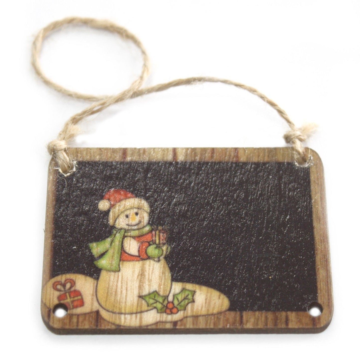 2er Set Weihnachts Holz Dekoration Schneemann