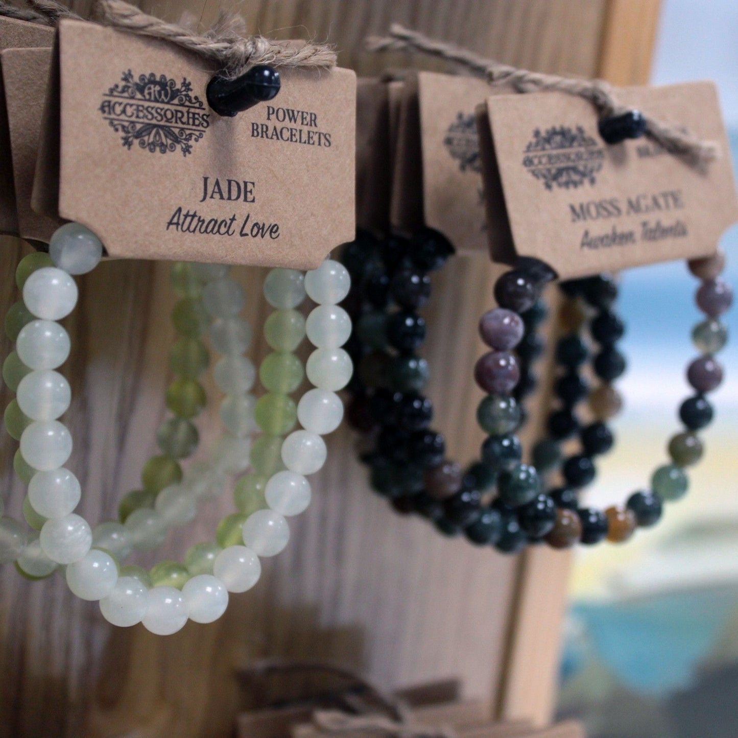 Powerarmband - Weißer Jasper