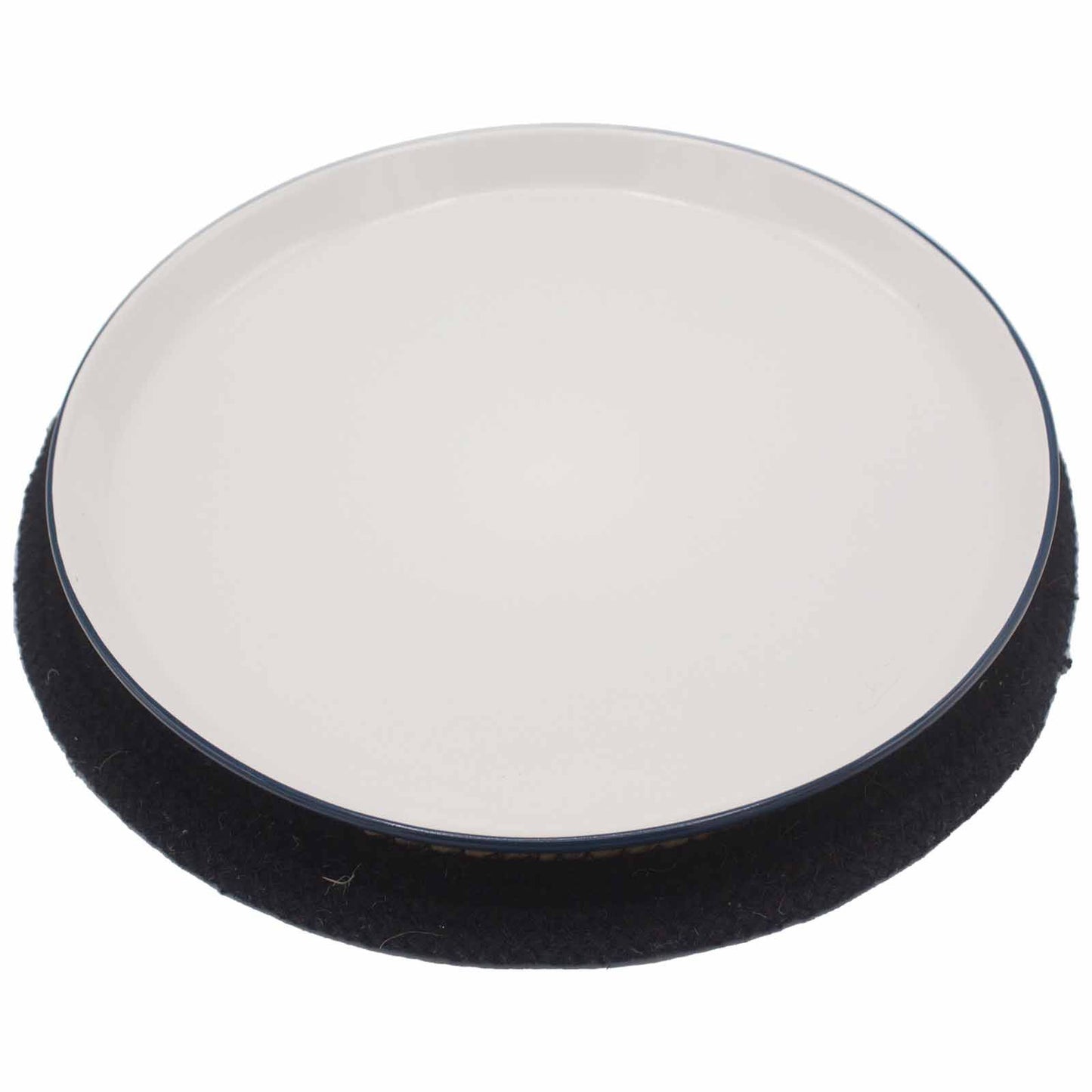 Natürliche Platzmatte Jute und Baumwolle 30cm Schwarzer Rand