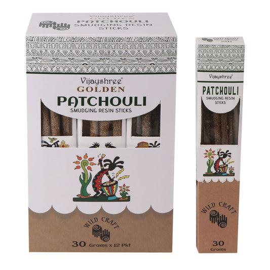 30g Goldene Patchouli Räucherstäbchen 6 Stück