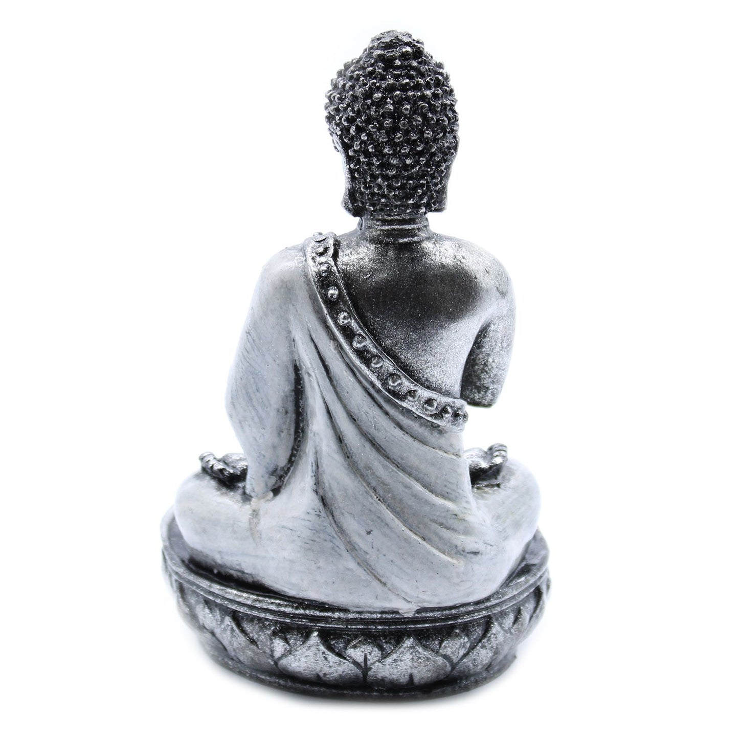 Buddha Kerzenhalter Weiß Mittelgroß Handbemalt von Bali Kunsthandwerkern