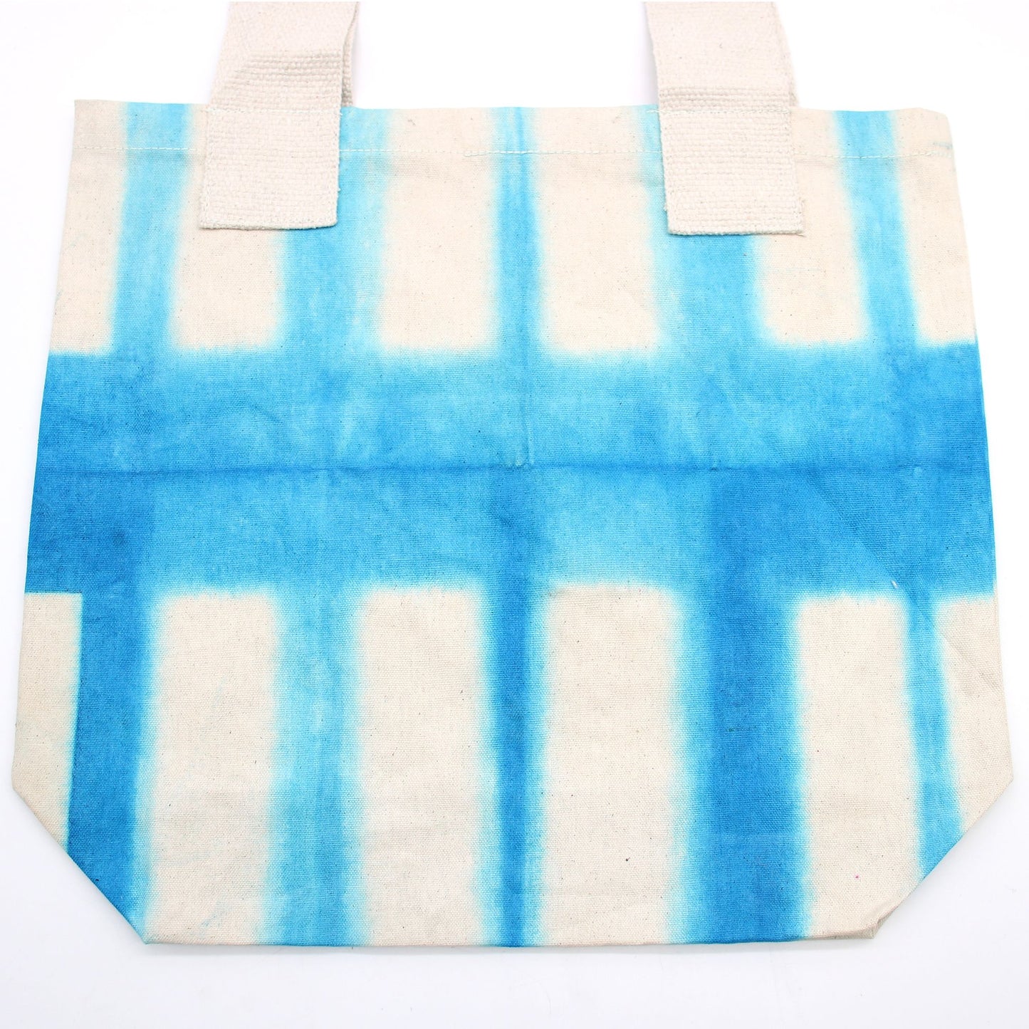 Natürliche Tye-Dye Baumwolltasche 8oz 38x42x12cm Himmelblaue Blöcke Natürlicher Griff