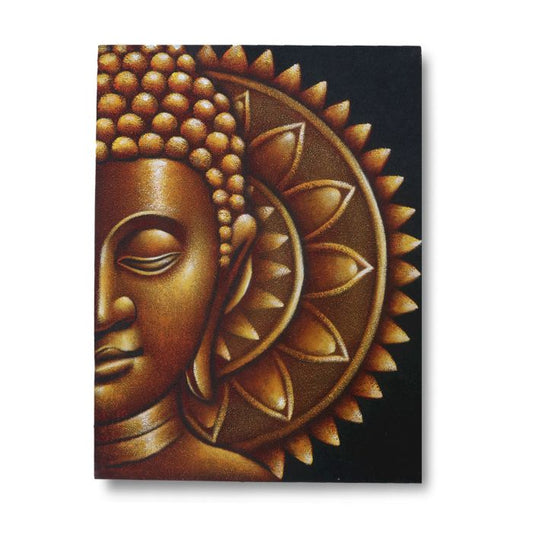 Goldene Halbe Buddha Mandala 60x80cm