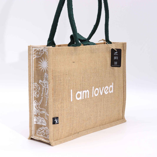 Hop Hare Jute Große Tasche - Ich Bin Geliebt
