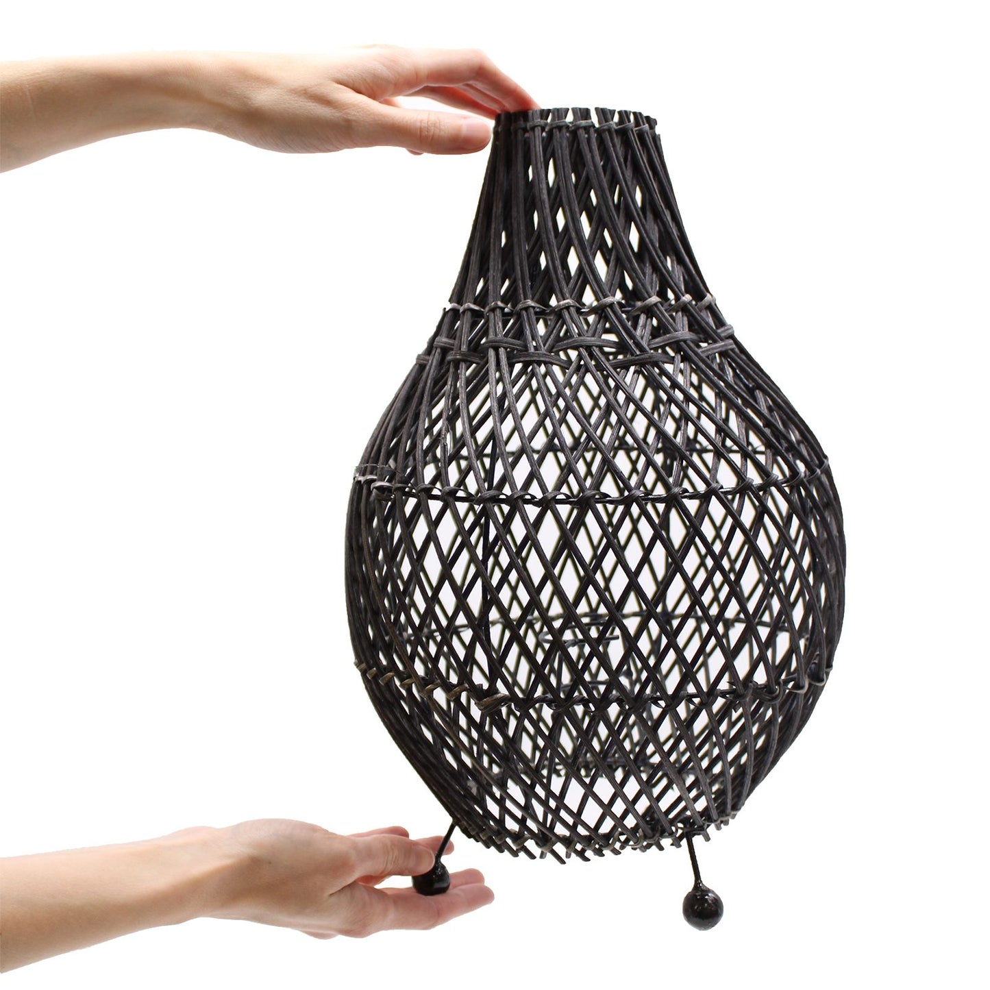 Rattan Tischlampen Schwarz