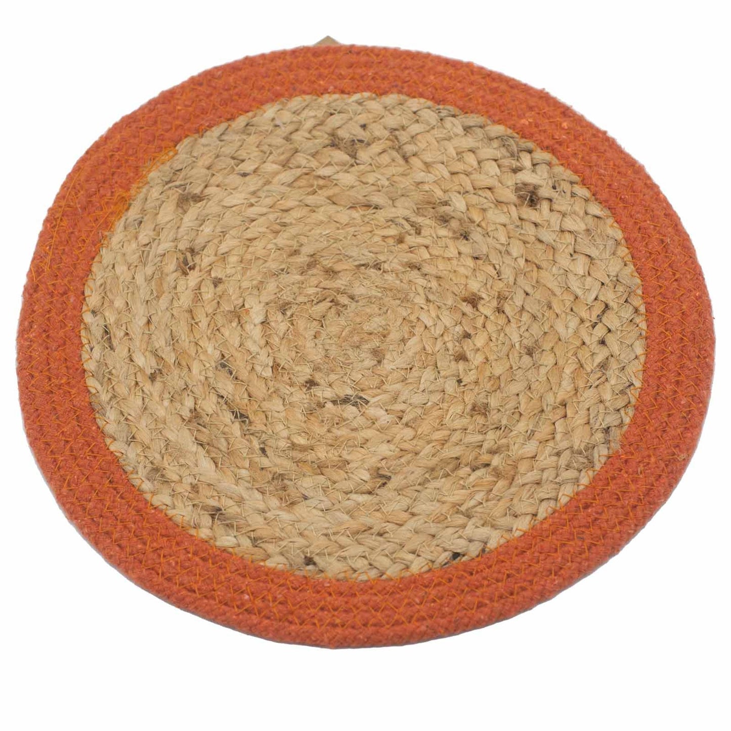Natürliche Platzmatte Jute und Baumwolle 30cm mit Ton Rand