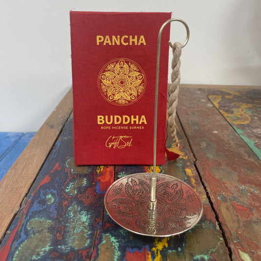 Seilrauch und Silberner Halter Set Pancha Buddha
