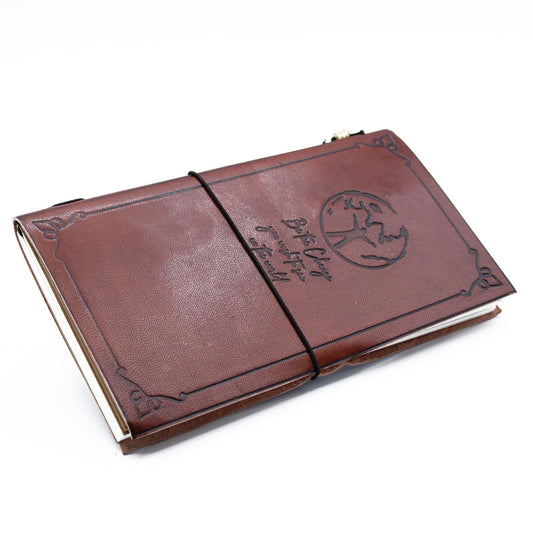 Handgefertigtes Lederjournal Be The Change Braun 80 Seiten