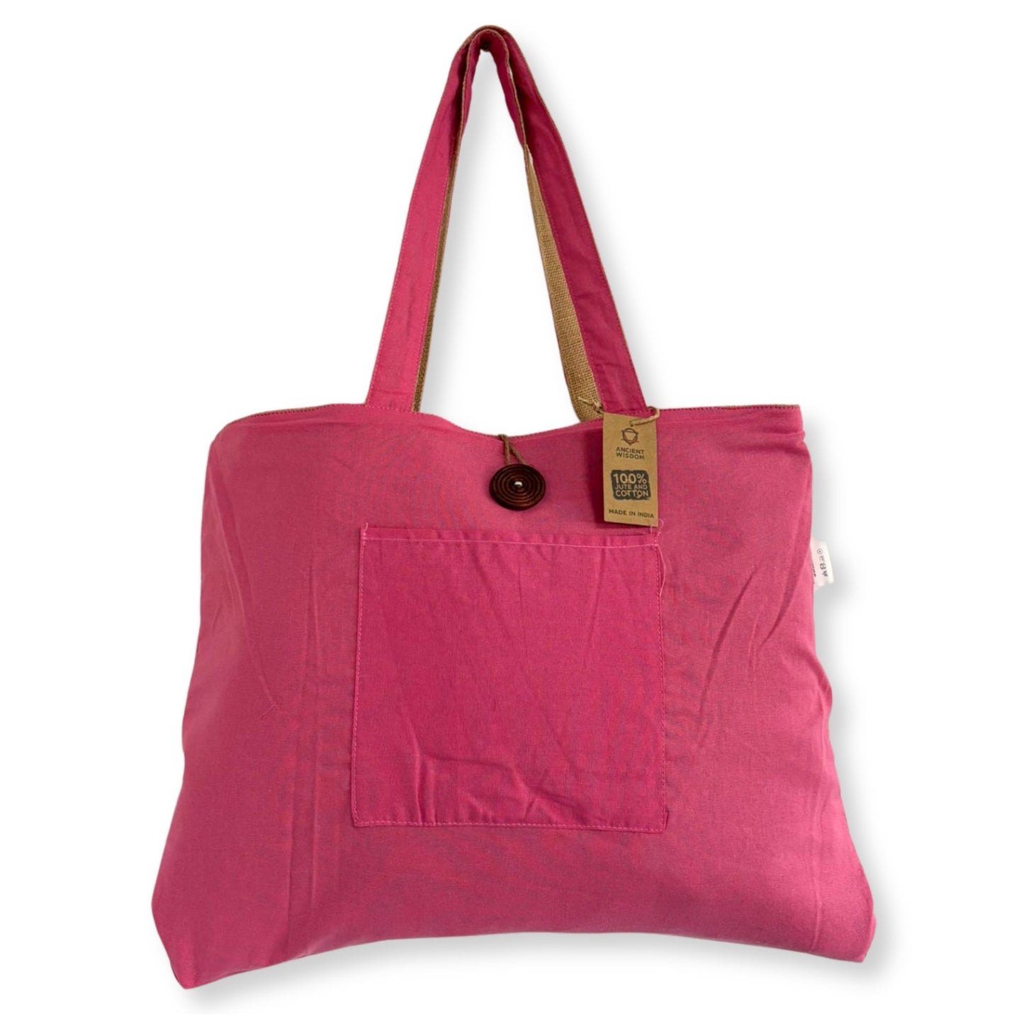 Wendetasche Aus Jute Und Baumwolle Groß - Rosa