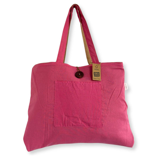 Wendetasche Aus Jute Und Baumwolle Groß - Rosa