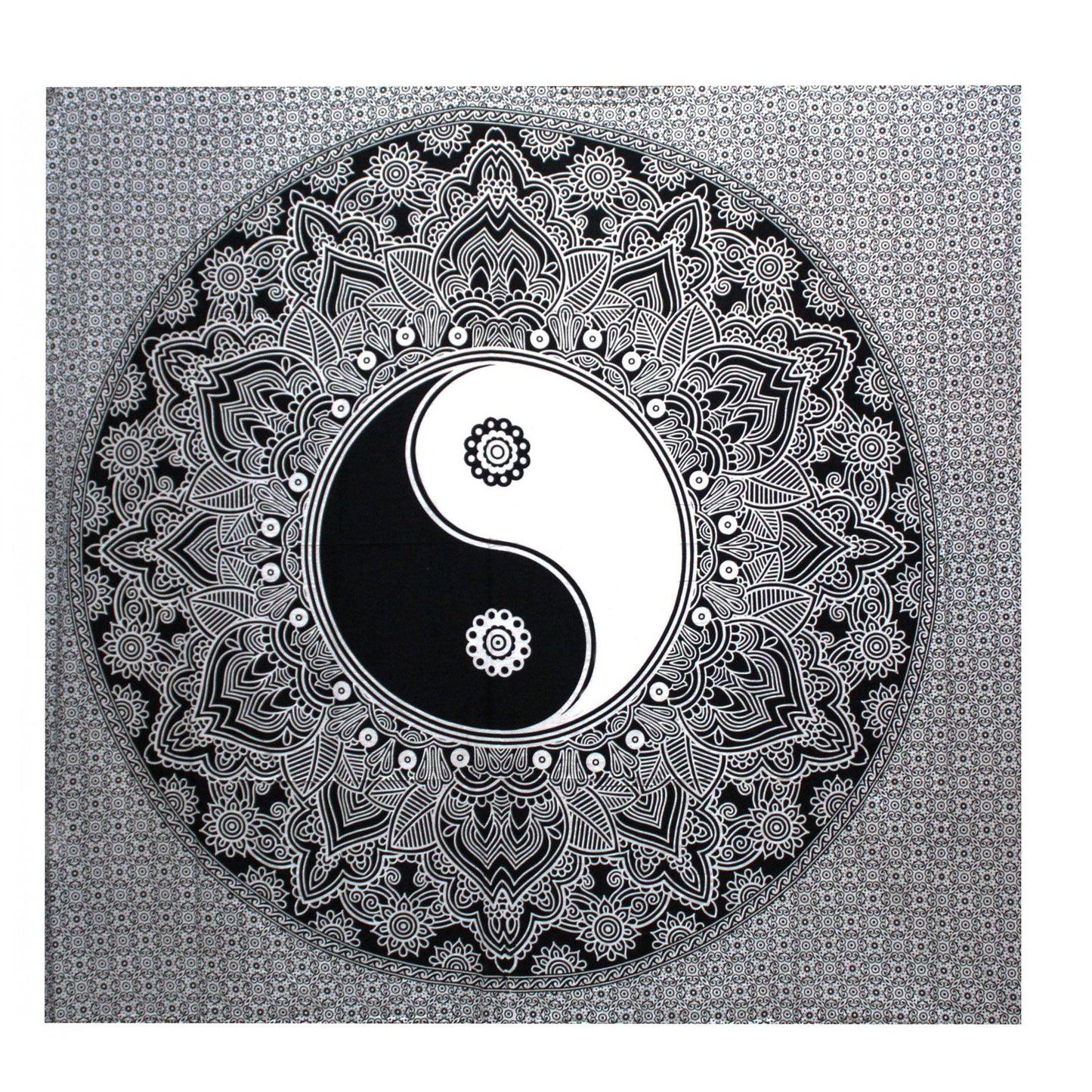 B&W Doppelte Baumwollbettdecke Und Wandbehang Ying Yang
