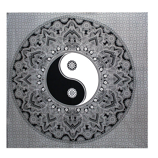 B&W Doppelte Baumwollbettdecke Und Wandbehang Ying Yang